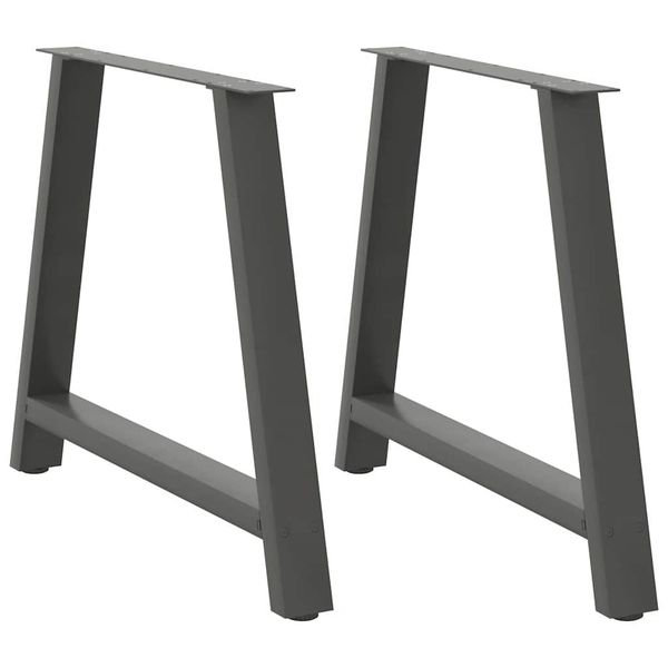 vidaXL Nohy k jedálenskému stolu v tvare A, 2 ks, antracitové, 90 x (72-73) cm, oceľ