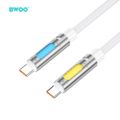 BWOO 240W Super rýchly nabíjací dátový kábel s RGB svetlom biely X325C-C