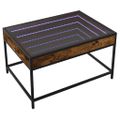vidaXL Konferenčný stolík s nekonečnými LED dymový dub 70x50x41 cm