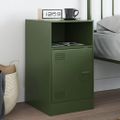 vidaXL Nočný stolík olivovozelený 34,5x39x62 cm oceľ
