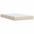 vidaXL Posteľ boxspring s matracom Krémová 120 x 190 cm Látka