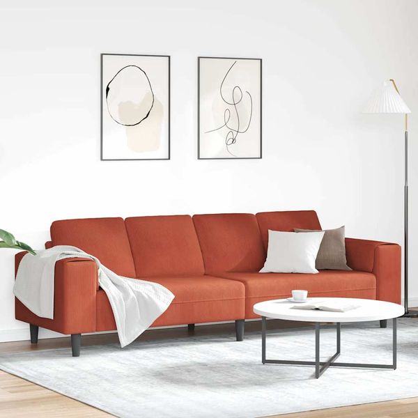 vidaXL Pohovka Červenooranžová 250 x 77 x 76 cm Kordúrová tkanina