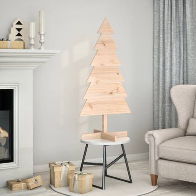 vidaXL Drevený vianočný stromček na dekoráciu 120 cm masívna borovica