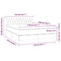 vidaXL Posteľ boxsping s matracom a LED tmavohnedá 140x200 cm látka