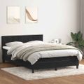 vidaXL Posteľný rám boxspring s matracom a LED čierny 160x210 cm zamat