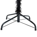 vidaXL Osvetlený umelý vianočný stromček s guľami, čierny 150 cm, PVC
