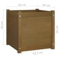 vidaXL Záhradné kvetináče 2 ks medovohnedé 50x50x50cm borovicový masív