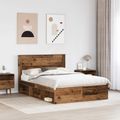 vidaXL Rám postele Staré drevo 150 x 200 cm Masívne borovicové drevo