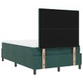 vidaXL Posteľ s pružinovým rámom Tmavozelená 120 x 200 cm Zamat
