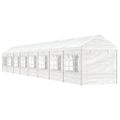 vidaXL Altánok so strechou, biely 17,84x2,28x2,69 m, polyetylén