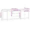 vidaXL Komoda biela 230x35x80 cm borovicový masív