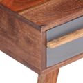 vidaXL Konferenčný stolík, sivý 110x50x40 cm, drevený masív