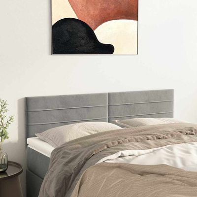 vidaXL Čelá postelí svetlosivé 144x5x78/88 cm zamatové