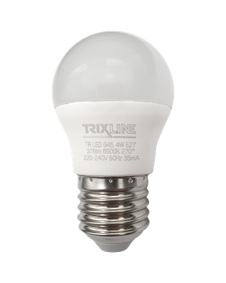 LED žiarovka Trixline 4W 376lm E27 G45 studená biela
