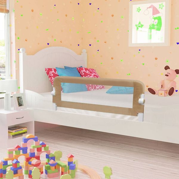 vidaXL Zábrana na detskú posteľ, sivohnedá 102x42 cm, polyester