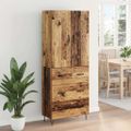 vidaXL Highboard 2 ks Staré drevo 69,5 x 34 x 180 cm Kompozitné drevo