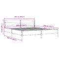 vidaXL Posteľný rám dymový dub 200x200 cm kompozitné drevo a kov