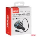 Nabíjačka do auta Quick Charge s navíjacím káblom AMiO-04176
