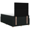 vidaXL LED boxspring posteľ s matracom Čierna 120 x 190 cm Látka