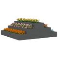 vidaXL Kvetináč sivý 80x80x27 cm borovicový masív