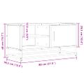 vidaXL TV skrinka dymový dub 80x34,5x40 cm kompozitné drevo a kov