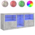 vidaXL Komoda s LED svetlami betónovo-sivá 162x37x67 cm