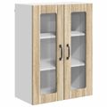 vidaXL Nástenný sklenený kabinet LUCCA Dub sonoma 60 x 31 x 80 cm