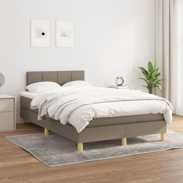 vidaXL Boxspring posteľ s matracom sivohnedý 120x200 cm látka
