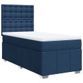 vidaXL Posteľný rám boxsping s matracom modrý 80x200 cm látka