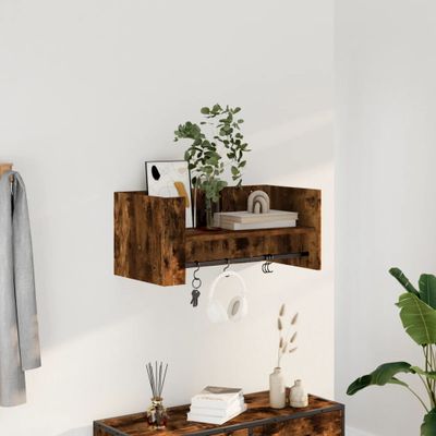 vidaXL Nástenná polica tmavý dub 70,5x35x30,5 cm kompozitné drevo