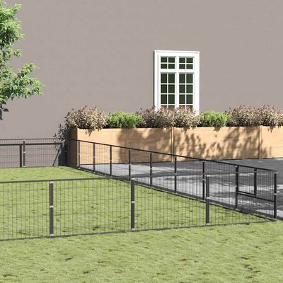 vidaXL Koterec pre psov čierny 81 m² oceľ