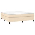 vidaXL Posteľný rám s boxspringom krémová 180x200 cm látka