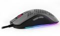 AROZZI herná myš FAVO Ultra Light Black-Grey/ drátová/ 16.000 dpi/ USB/ 7 tlačidiel/ RGB/ černošedá Myš, herná, drátová, optická, 16000dpi, 7 tlačidiel, USB, RGB podsvietenie, černá-šedá