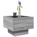 vidaXL Bočný stolík s LED sivá sonoma 40x40x30 cm kompozitné drevo