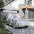 vidaXL Plachta na auto pre SUV s popruhmi plná strieborná XL
