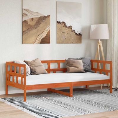 vidaXL Denná posteľ s matracom voskovo hnedá 90x200cm masívna borovica
