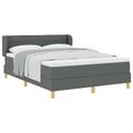 vidaXL Posteľ s pružinovým rámom Tmavo šedá 140 x 190 cm látka