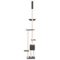 vidaXL Strom pre mačky od podlahy po strop tmavosivý 258,5-284,5 cm