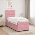 vidaXL Posteľ boxspring s matracom Ružová 80 x 200 cm Zamat