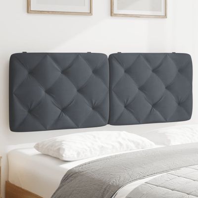 vidaXL Vankúš na čelo postele tmavosivý 120 cm zamat