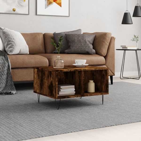 vidaXL Konferenčný stolík dymový dub 60x50x36,5 cm spracované drevo