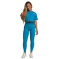 Dámske tričko Cropped Limitless Aquamarine - GymBeam, veľkosť XS, veľkosť oblečenia XS