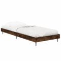 vidaXL Posteľný rám bez matraca dymový dub 75x190 cm kompozitné drevo