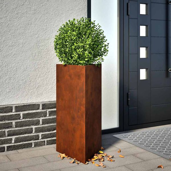 VidaXL Záhradné kvetináče 2 ks trojuholník 40x34,5x75 cm korténová oceľ