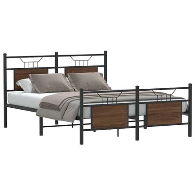 vidaXL Posteľný rám bez matraca hnedý dub 140x190 cm kompozitné drevo