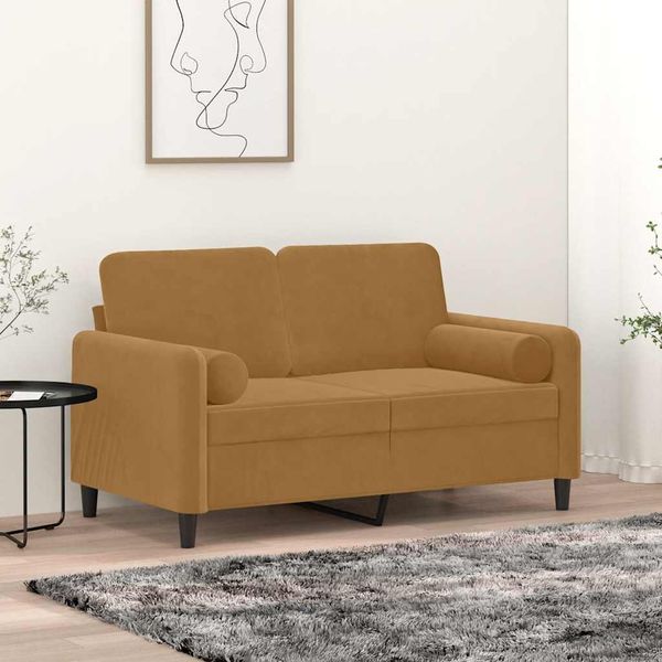vidaXL Dekoratívne vankúše 2 ks hnedé Ø15x50 cm zamat