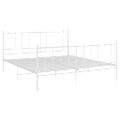 vidaXL Posteľný rám biely kovový 200x200 cm