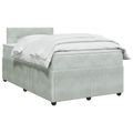 vidaXL Posteľ boxspring s matracom Svetlosivá 120 x 200 cm Zamat