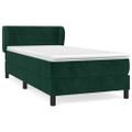 vidaXL Posteľný rám boxsping s matracom tmavozelený 100x200 cm zamat