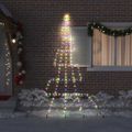 vidaXL LED Vianočný stromček so zemnými kolíkmi Viacfarebný 306 cm Kov